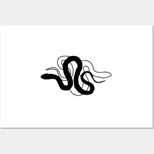 Black and white snake (horizontal) Posters and Art